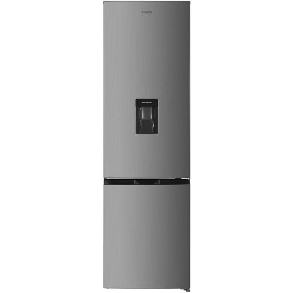 Combina Frigorifica Samus SCX506NFDE, 324 l, Clasa E, Lumina LED, Termostat electronic, Usi reversibile, Inox