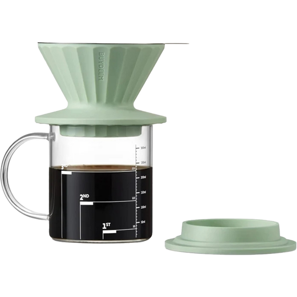Filtru de cafea BUYDEEM CD1024-CG, 350 ml, Verde/Transparent