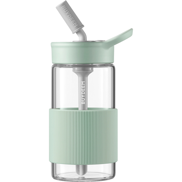 Sticla cu pai portabila BUYDEEM CD1017-CG, 500 ml, Verde