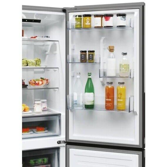 Combina frigorifica Candy ECN2CQTEX186, No Frost, 355 l, H 185 cm, Clasa E, Wi-Fi, inox