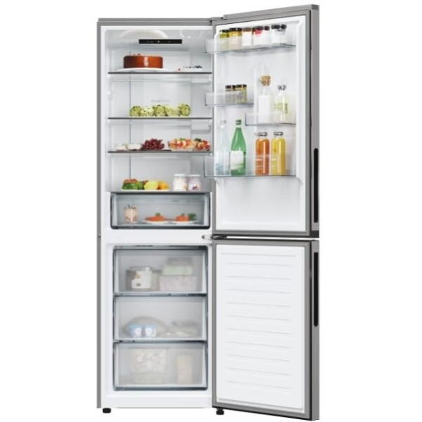 Combina frigorifica Candy ECN2CQTEX186, No Frost, 355 l, H 185 cm, Clasa E, Wi-Fi, inox