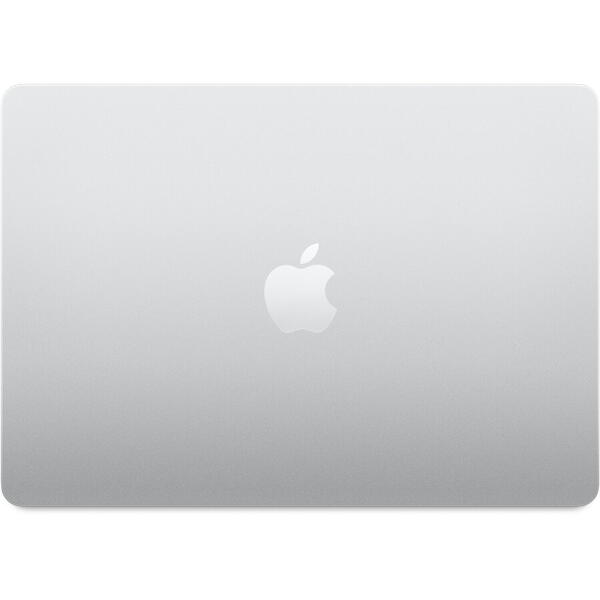 Notebook Laptop Apple MacBook Air 13", cu procesor Apple M4, 10 nuclee CPU si 10 nuclee GPU, 16GB RAM, 512GB, Silver, Tastatura Internationala, Manual RO