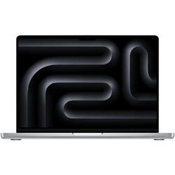 Notebook Laptop Apple MacBook Pro 14" cu procesor Apple M4 Pro, 12 nuclee CPU si 16 nuclee GPU, 24GB RAM, 512GB SSD, Silver, Tastatura Internationala, Manual RO