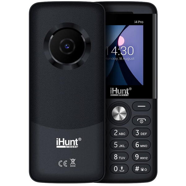 Telefon mobil iHunt i4 PRO, Dual SIM, 2G, Bluetooth, Camera Foto, Radio FM fara cablu, Lanterna, Difuzor puternic 3-in-1, USB-C, Black