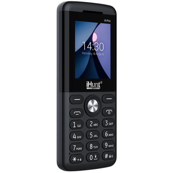 Telefon mobil iHunt i4 PRO, Dual SIM, 2G, Bluetooth, Camera Foto, Radio FM fara cablu, Lanterna, Difuzor puternic 3-in-1, USB-C, Black