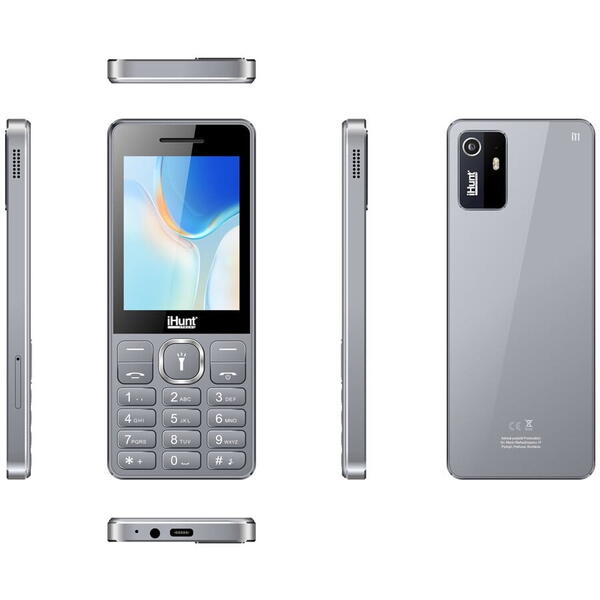 Telefon mobil iHunt i11, 2G, Dual SIM, Bluetooth, 2.8-inch, Camera Foto, Radio FM, Difuzor 2-in-1 Puternic, 1500 mAh, Silver