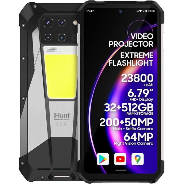 Telefon mobil iHunt Tank 3 PRO, 32 GB, camera 200 MP, 512 GB, 5G