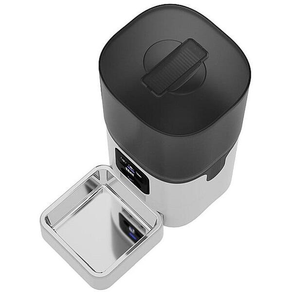 Hranitor automat pentru animale de companie iHunt Smart Pet Feeder 6L Cam, Programabil, Two-Way Talk, Multifunctional, Aplicatie iHuntHome, Contol Portii, Alimentare Dubla 6L, Alb