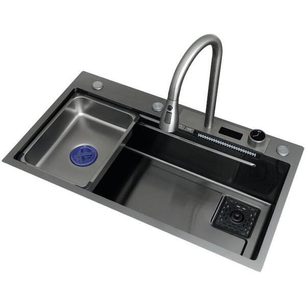 Chiuveta multifunctionala iHunt SC005, cascada apa, display LED cu afisaj electronic, sistem spalare, pahare cap robinet retractabil, robinet apa filtrata, accesorii incluse