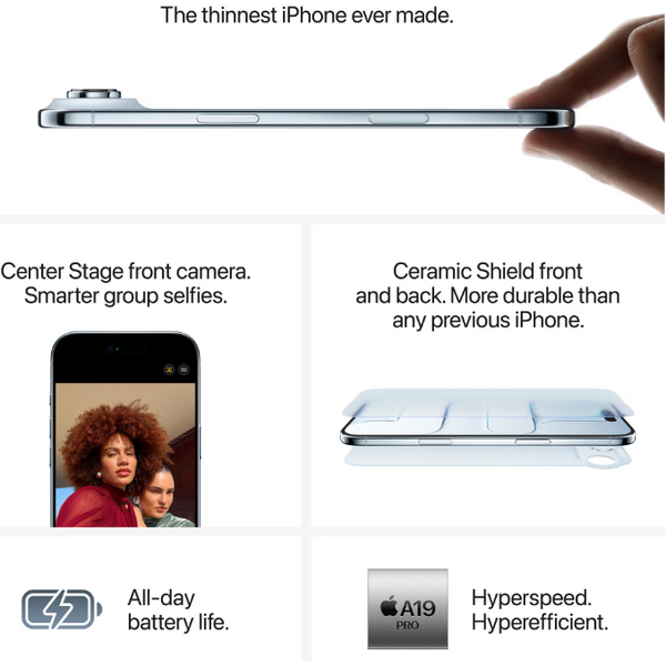 Telefon mobil Apple iPhone Air, 512GB, 5G, Sky Blue