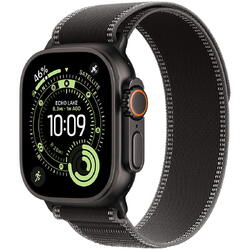 Apple Watch Ultra 3, GPS + Cellular, Carcasa Black Titanium 49mm, Black/Charcoal Trail Loop - M/L
