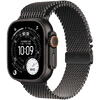 Apple Watch Ultra 3, GPS + Cellular, Carcasa Black Titanium 49mm, Black Titanium Milanese Loop - Small
