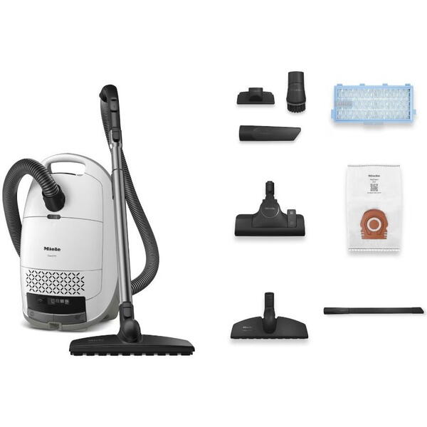 Miele VC Aspirator cu sac Miele Guard M1 Parquet Flex BRWS, 890 W, 4,5 l, 77 dB, Alb