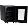 Racitor pentru vin iHunt Wine Cooler, 30W, 16l, 6 sticle, Panou control tactil cu afisaj electronic, Geam Dublu Securizat Anti UV, Negru