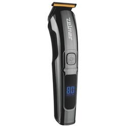 Masina de tuns Zelmer, cu lama de titan, Baterie litiu 80min, Display digital, 4 piepteni (3/6/9/12mm), 1 cap (barb), culoare neagra