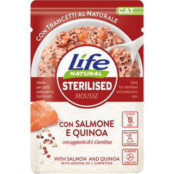 LIFE PLIC PISICA ADULT STERIL SOMON QUINOA 70G