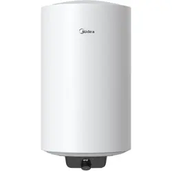 Boiler electric Midea Lume D50-15FG, model cilindric, volum 50L, control mecanic, Supapa de siguranta de reducere a presiunii, protectie la supraincalzire, Alb