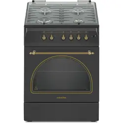 Aragaz mixt Nobeltek NLT 6604RNM/FE1, plita gaz, cuptor electric, 4 arzatoare, Aprindere electrica, Negru