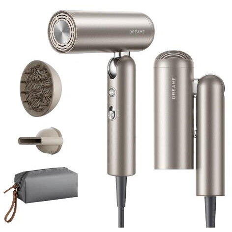 Uscator de par Dreame Pocket Pro AHD51, 1300 W, 110.000 rpm, 70m/s, 5 trepte temperatura, 2 viteze, Functie ionica, Auriu