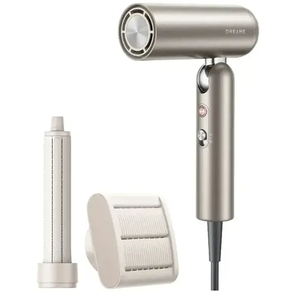 Uscator de par Dreame Pocket Pro AHD51, 1300 W, 110.000 rpm, 70m/s, 5 trepte temperatura, 2 viteze, Functie ionica, Auriu
