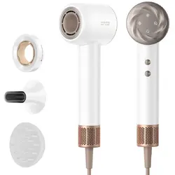 Uscator de par Dreame Glory Mix AHD18-WH, 1600 W, 3 viteze, 3 trepte temperatura, Concentrator de aer, Difuzor volum, Alb