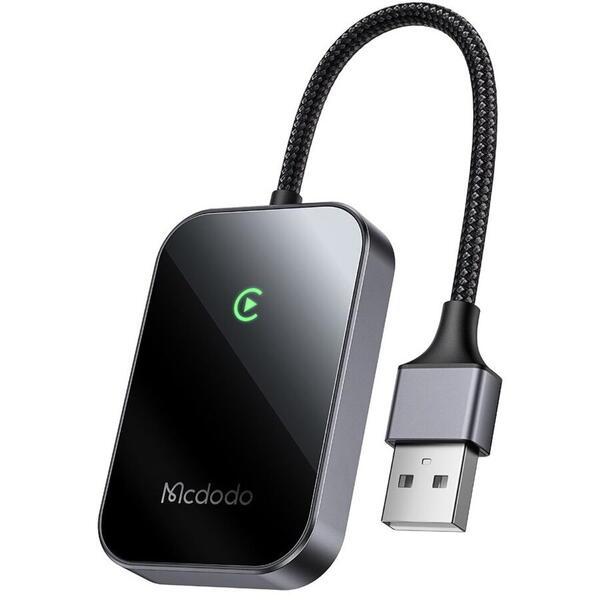 Mcdodo Adaptor CarPlay Wireless, USB, 1A, Bluetooth 2.1+EDR/3.0/4.X/5, Cip A7, Compatibil cu OTA, Siri Negru