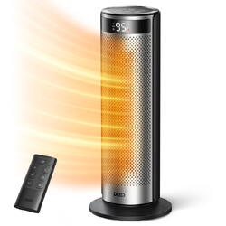 Aeroterma Dreo Solaris SH628, 2000W, Heater Ceramica, Termostat, Eco Mode, Funcție Ventilator, Oscilatie 70°, Timer 12h, Silentios, Display LED, Telecomanda, Negru/Argintiu