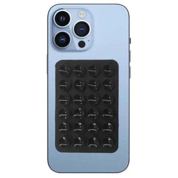 Lemontti Suport Silicon cu ventuze pentru telefon Negru