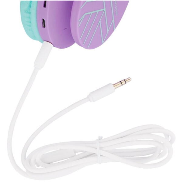 PowerLocus Casti pentru copii, Wireless, P1 Teal Purple