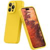 Lemontti Husa Liquid Silicon MagCharge iPhone 15 Pro Max Galben (protectie 360°, material fin, captusit cu microfibra)