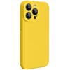 Lemontti Husa Liquid Silicon MagCharge iPhone 15 Pro Max Galben (protectie 360°, material fin, captusit cu microfibra)