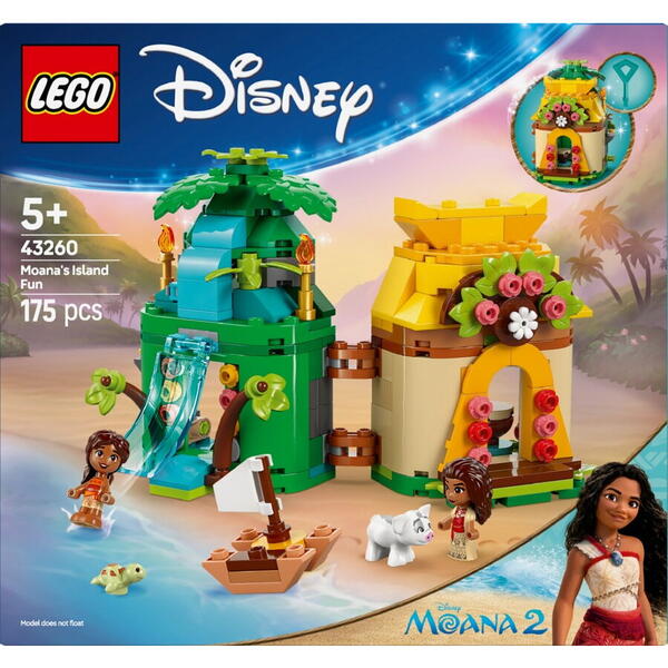 LEGO Disney Princess: Distractie pe insula Moanei 43260, 5 ani+, 175 piese