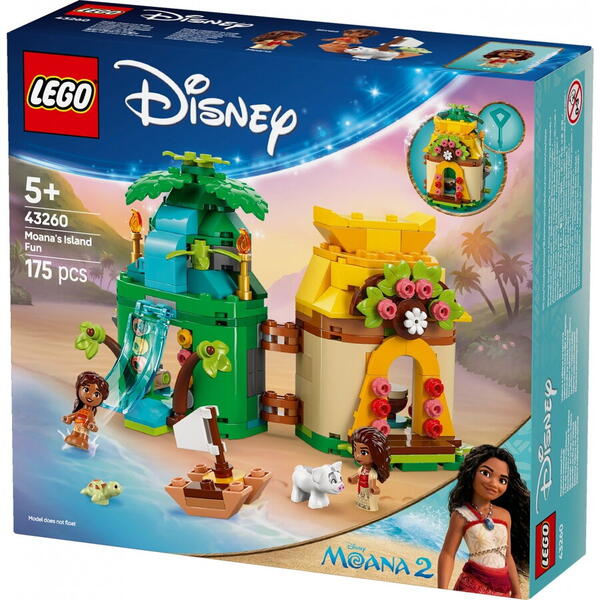 LEGO Disney Princess: Distractie pe insula Moanei 43260, 5 ani+, 175 piese