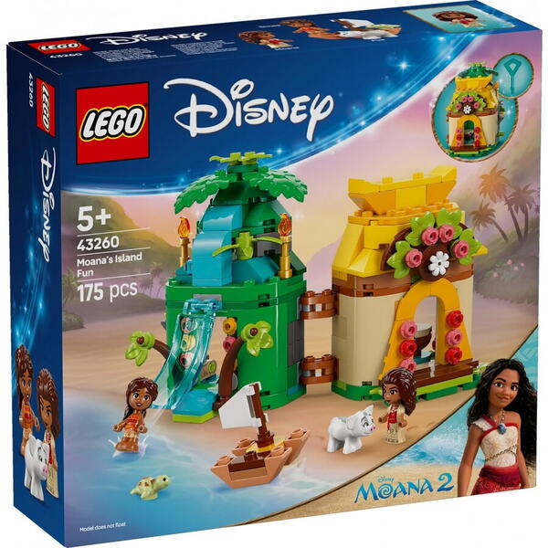 LEGO Disney Princess: Distractie pe insula Moanei 43260, 5 ani+, 175 piese