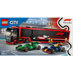 LEGO City: Formula 1 - Camion F1 cu masinile F1 RB20 si AMR24 60445, 8 ani+, 1086 piese