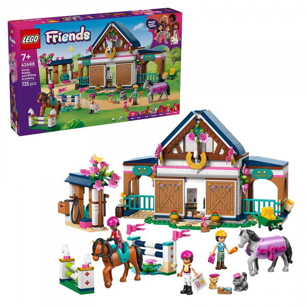 LEGO Friends: Grajd de cai si academie de echitatie 42688, 7 ani+, 735 piese