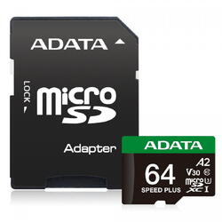 Card de memorie ADATA microSD Speed Plus 64GB UHS1 U3 V30 A2 160/140 MB/s