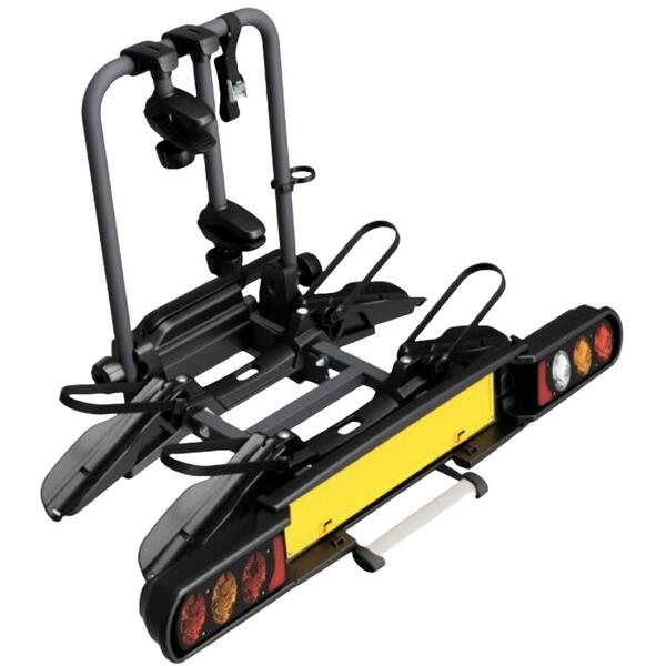 Suport pentru 2 biciclete, Peruzzo Pure Instinct 708W compatibil cu biciclete electrice, cu prindere pe carligul de remorcare, Anthracite Grey