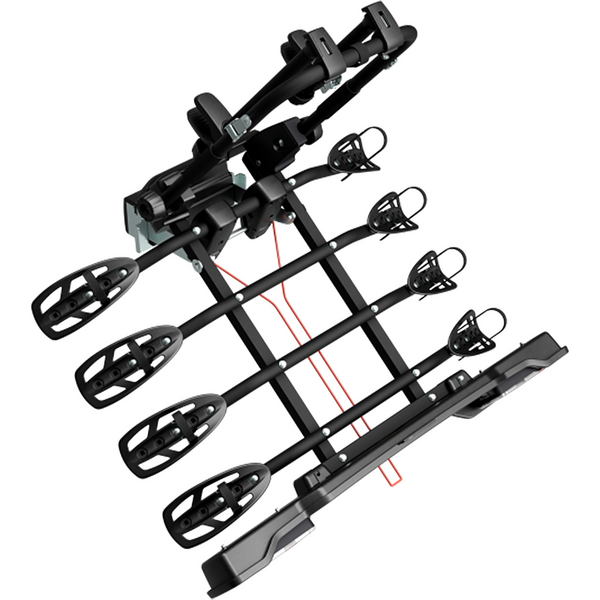 Suport pentru 4 biciclete, Peruzzo Parma 706/4N, cu prindere pe carligul de remorcare, Negru
