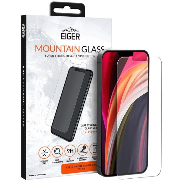 Folie iPhone 12 Pro Max Eiger Sticla  Mountain Glass Clear