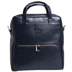 Rucsac din piele laptop 14" Exactive Lady Exacompta 17237E, bleumarin