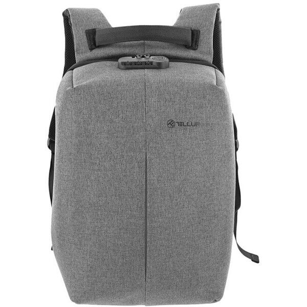 Rucsac laptop Tellur Antifurt V2, cu port USB, 15.6", gri