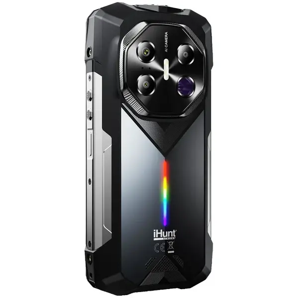 Telefon mobil iHunt Titan Night Hunter, 5G, Octa-Core, 6.75-inch, 256 GB, Camera 50MP + 5MP, Baterie 20000mAh, Android 14, Negru