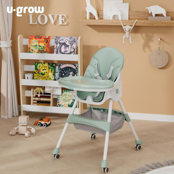 Scaun de masa 2 in 1, pliabil, verde, U-Grow