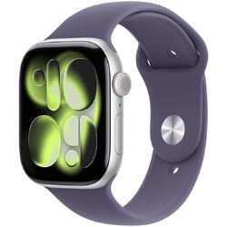 Apple Watch S11 Cellular 46mm Silver Aluminium Case with Purple Fog Sport Band - M/L