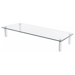 Suport de sticla multifunctional de birou, pentru monitor, TECHLY, alb, ICA-MS 461