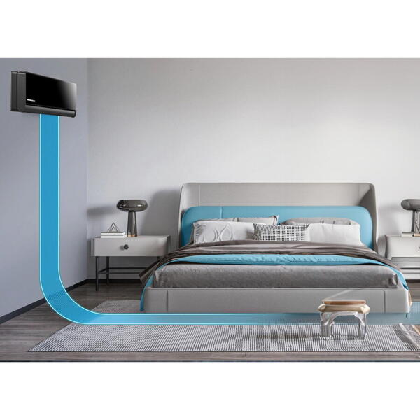 Aparat de aer conditionat HEINNER Black Pearl HAC-BP18WIFI-BK, 18000 BTU, Clasa A++/A+, Follow Me, Filtru HEPA BIO, Negru