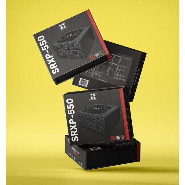 Sursa Serioux Energy 550W, 80+ Bronze, Ventilator 12cm, ATX, material metal, cabluri: 20+4-pin, 1x4+4-pin, 2x6+2-pin, negru