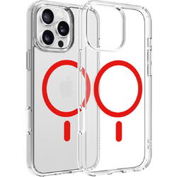 Dviced Magsafe iPhone 16 Pro Max clear case - Red