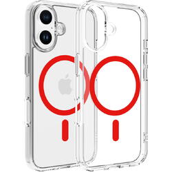 Dviced Magsafe iPhone 16 clear case - Red